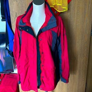 Columbia Coat hooded Jacket Red Gray size M women